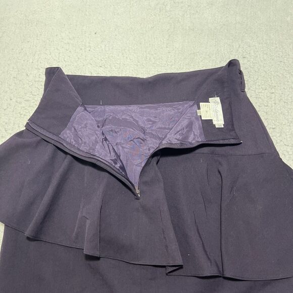 Vivianne Italy Women's 36 Wool Blend Straight/Pencil Flared Career Skirt Purple - Picture 10 of 11